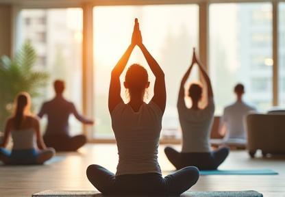Employee enjoying wellness activities at work